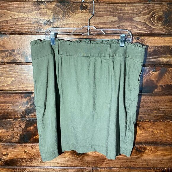 I.N.C International Concepts Linen Blend Army Green Mini Skirt Women's Size XL - Picture 11 of 15
